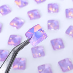 Lavender AM Rivoli Square Shape High Quality Glass Sew-on Rhinestones