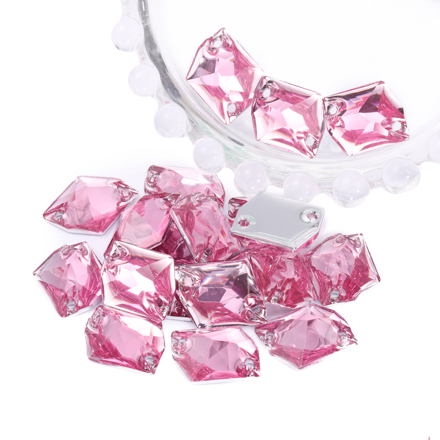 Cosmic Pink Resin Sew-on Rhinestones For Dance Costume