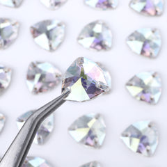 Crystal Transmission Trilliant Shape High Quality Glass Sew-on Rhinestones