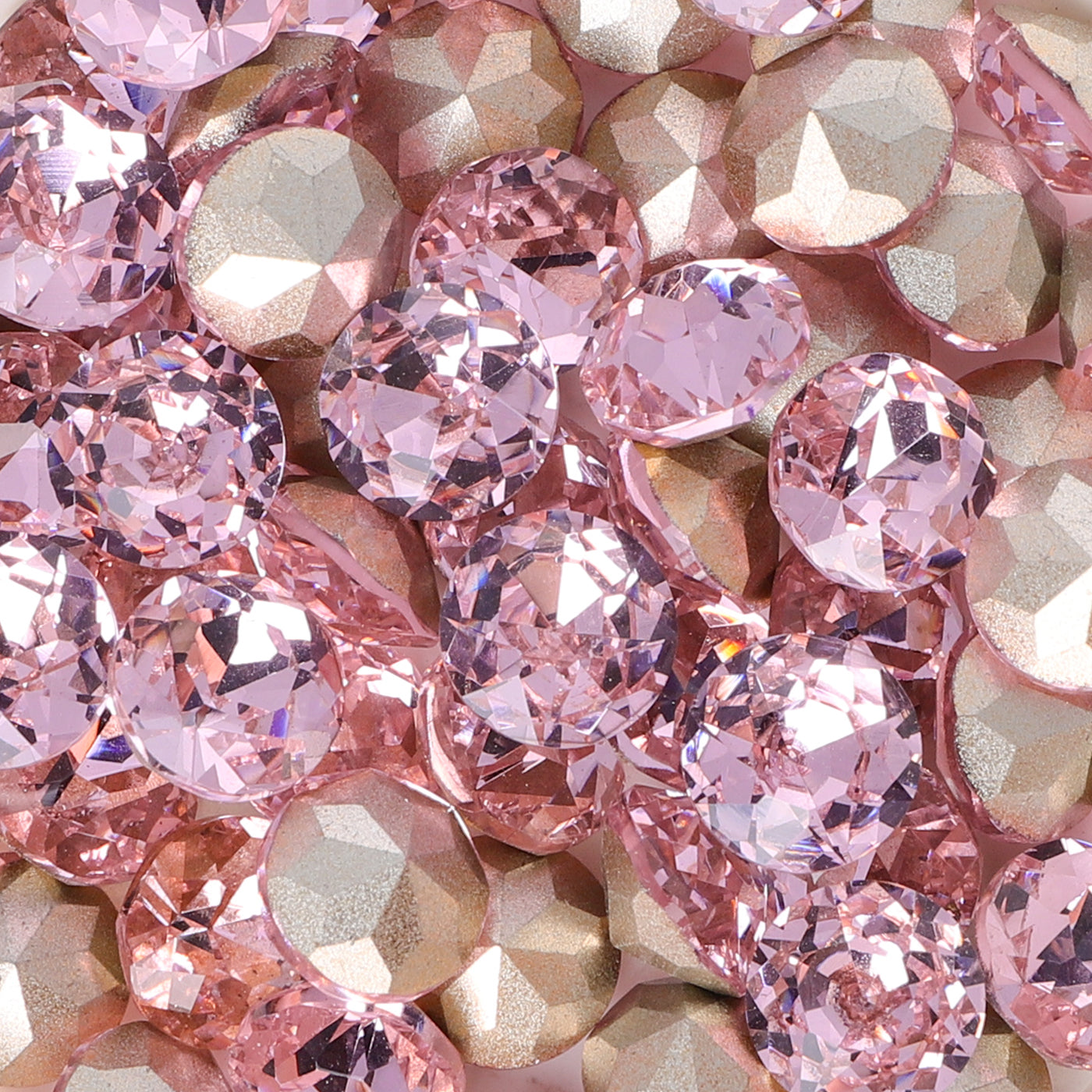 Pink XIRIUS Chaton Shape Glass Pointed Back Fancy Rhinestones