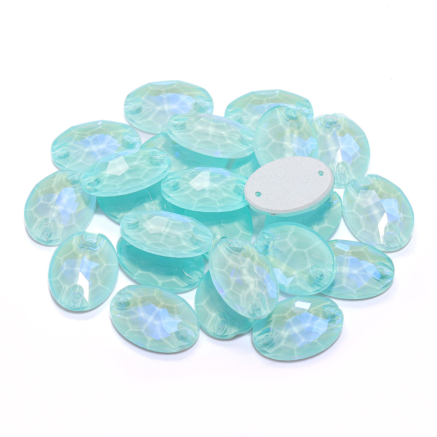 Electric Neon Light Azore Oval Shape High Quality Glass Sew-on Rhinestones