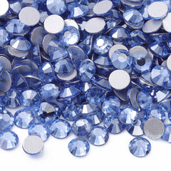 Stella blu chiaro di vetro flatback di strass in argento