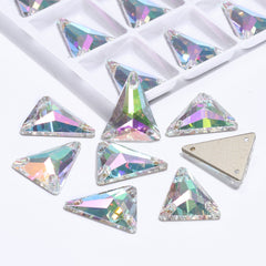 Slim Triangle Shape Crystal Phantom High Quality Glass Sew-on Rhinestones WholesaleRhinestone