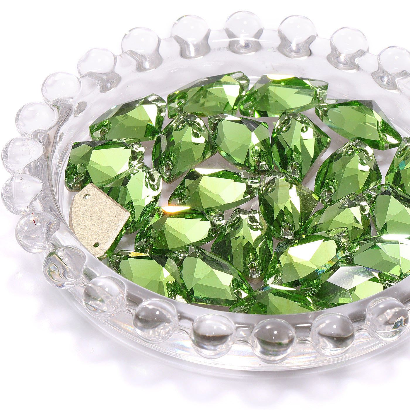 Peridot Galactic Shape High Quality Glass Sew-on Rhinestones