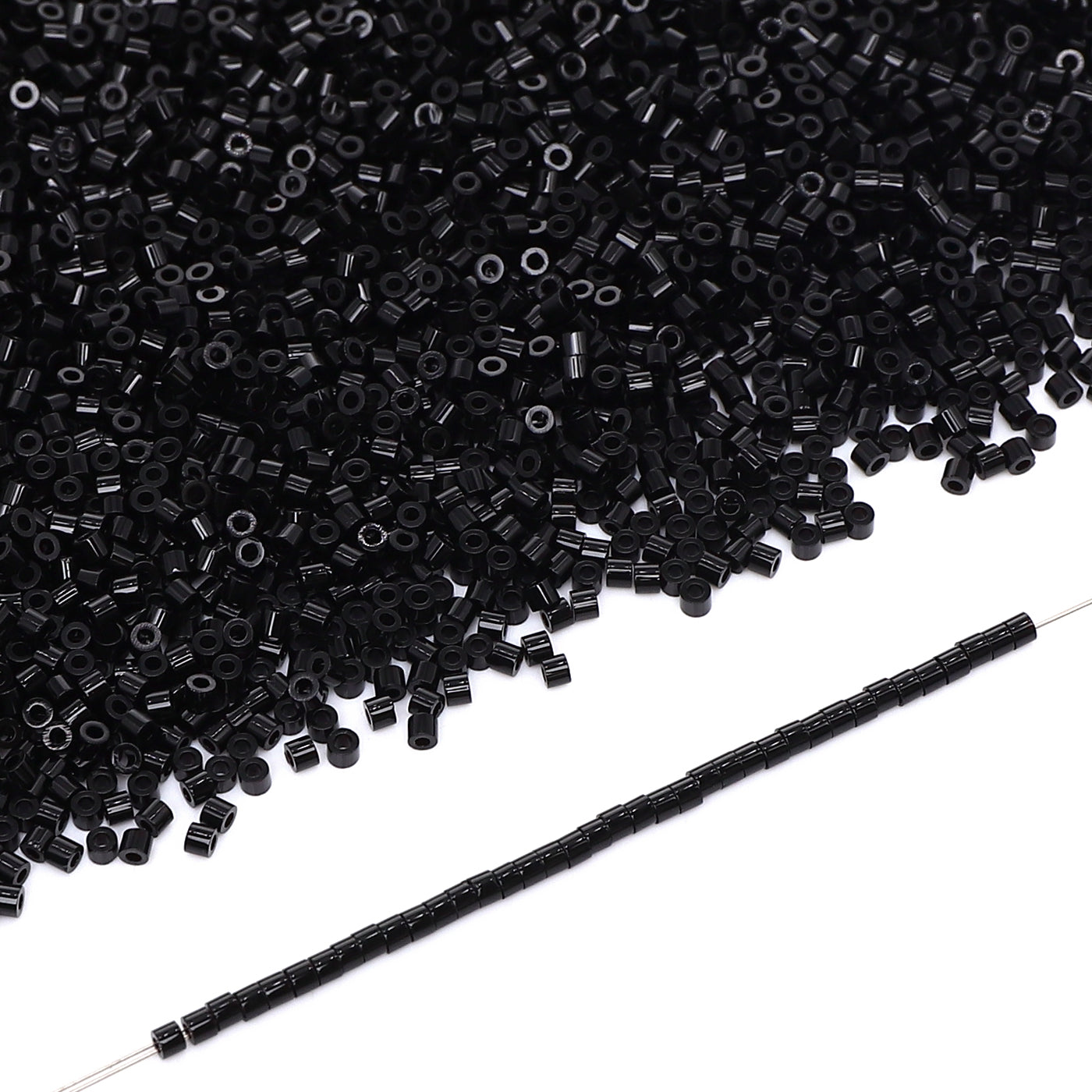 Opaque Black Color Hight Quality Glass Cylinder Seed Beads 1.6 MM Size BS1016