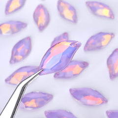 Lavender AM Diamond Leaf Shape High Quality Glass Sew-on Rhinestones