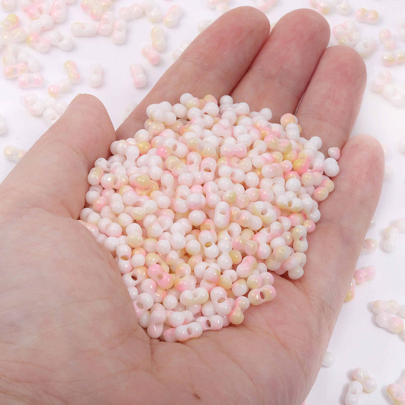 Various Colors Rainbow Effect Peanut Beads Shape Glass Seed Beads In Bulk Package