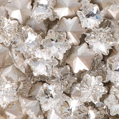 Crystal Snowflake Shape Glass Pointed Back Fancy Rhinestones