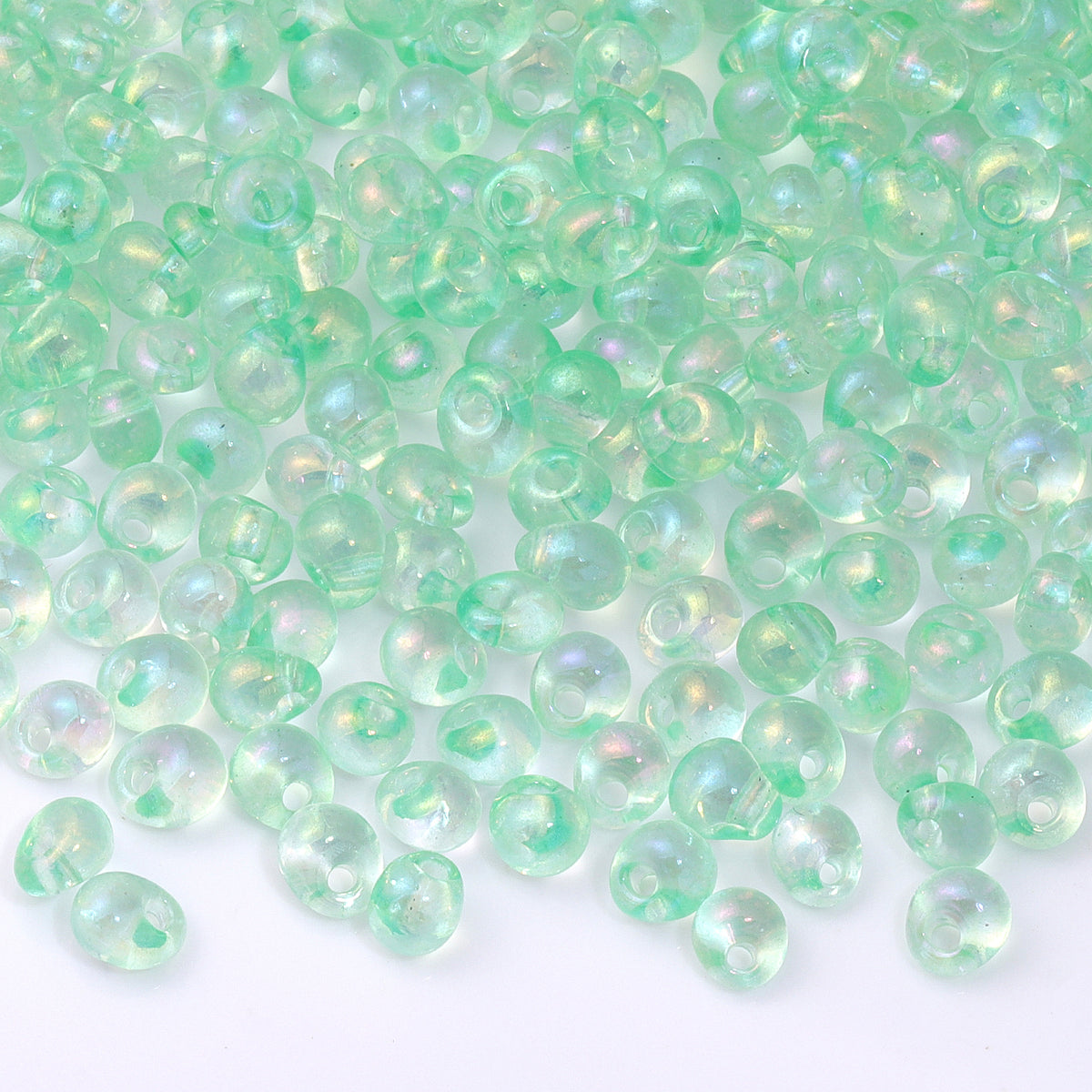 TMAB008 Transparent AB Drop Shape Glass Seed Beads