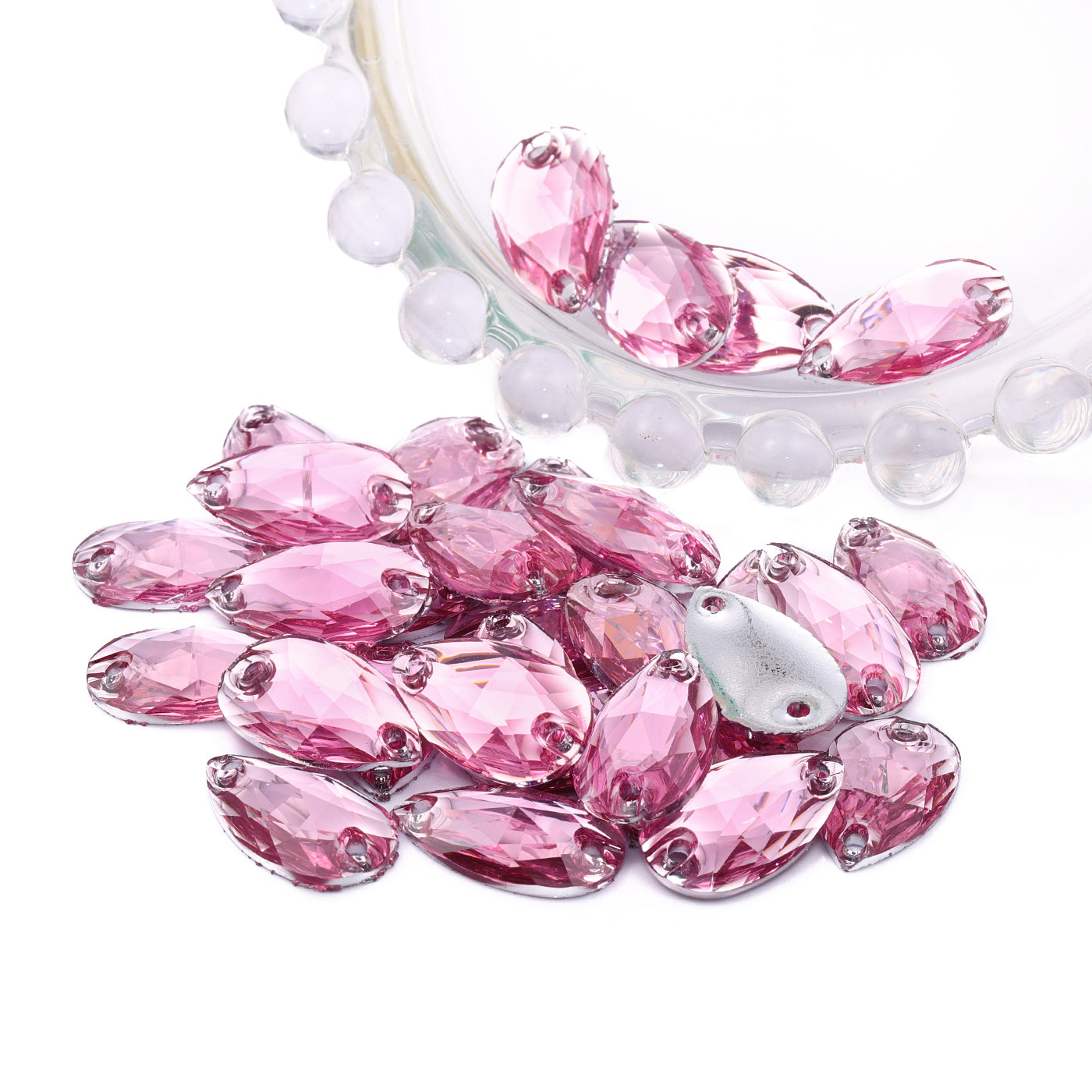 Drop Pink Resin Sew-on Rhinestones For Dance Costume