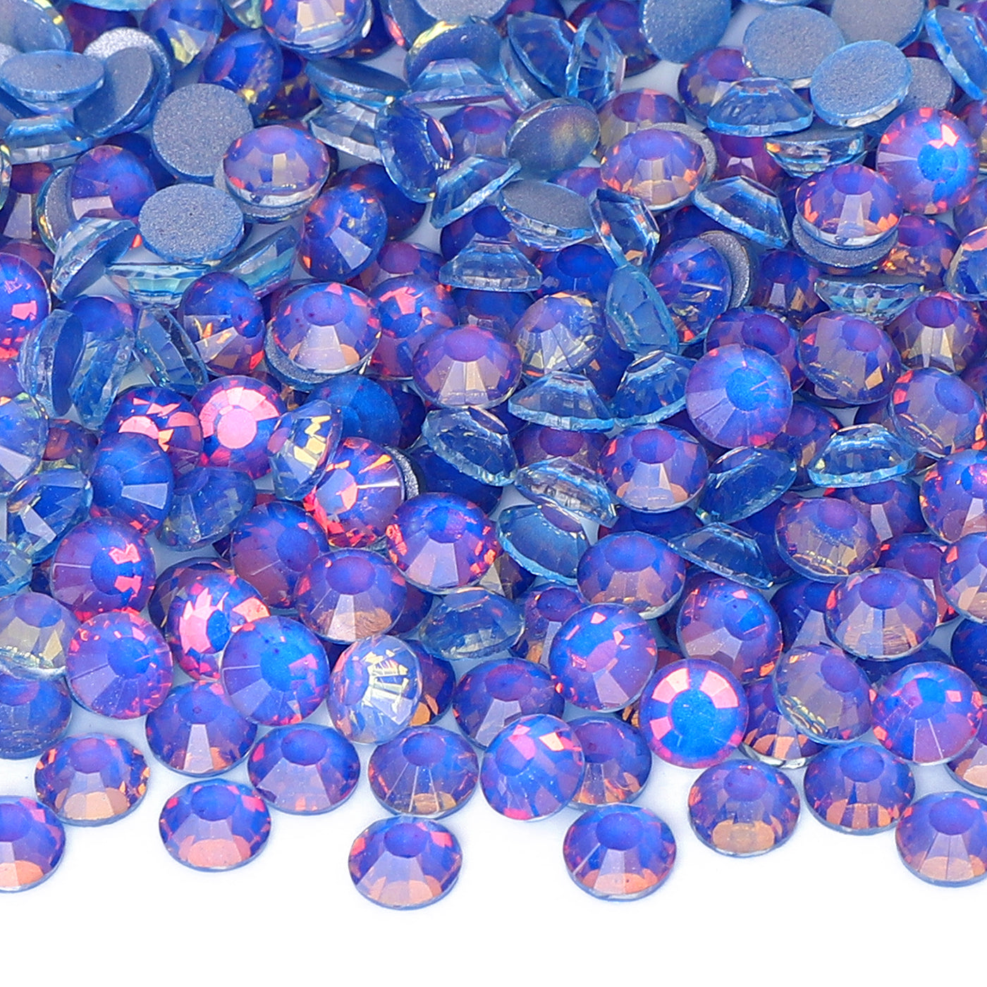 Flashing Sapphire Glass FlatBack Rhinestones Silver Back WholesaleRhinestone