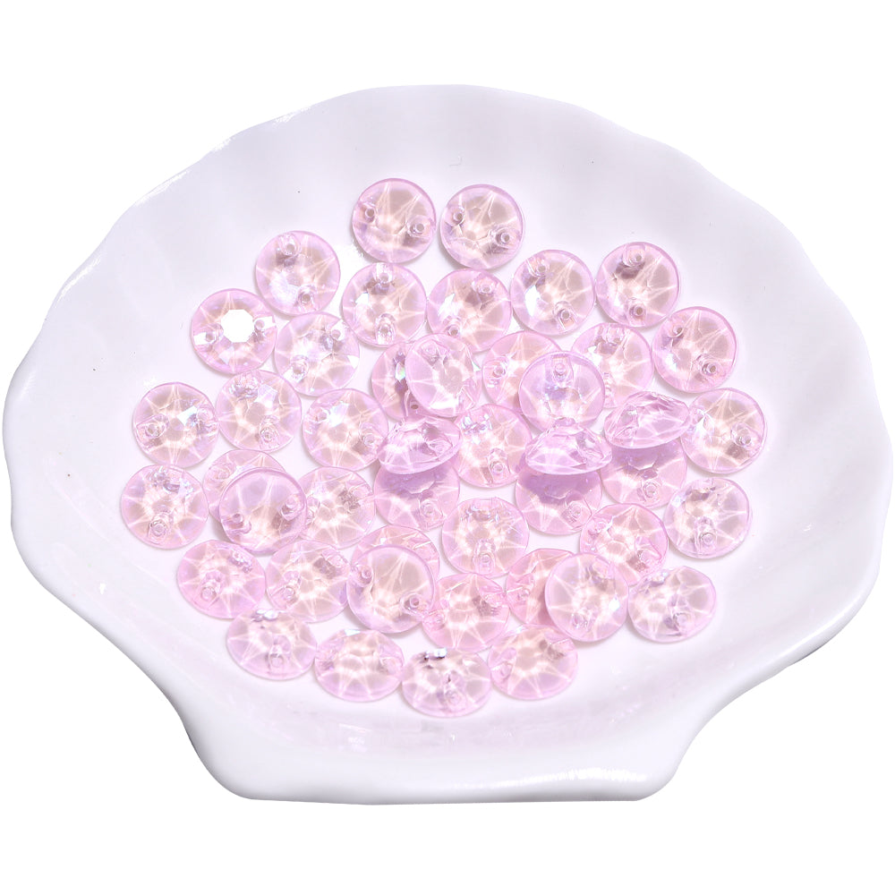 Electric Neon Light Rose XIRIUS Round Shape High Quality Glass Sew-on Rhinestones
