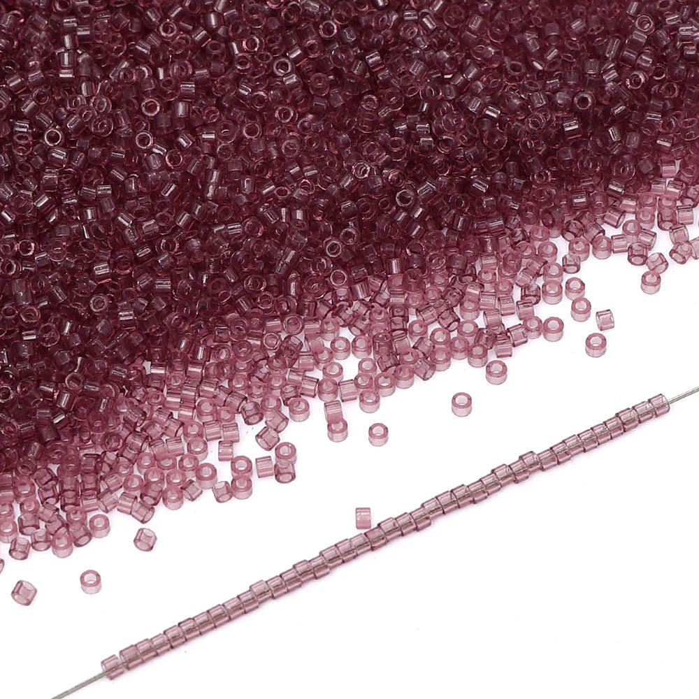 Transparent Light Purple Color Hight Quality Glass Cylinder Seed Beads 1.6 MM Size BS1024