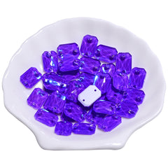 Electric Neon Violet Octagon Shape High Quality Glass Sew-on Rhinestones