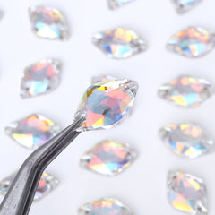 Light Crystal AB Lemon Shape High Quality Glass Sew-on Rhinestones