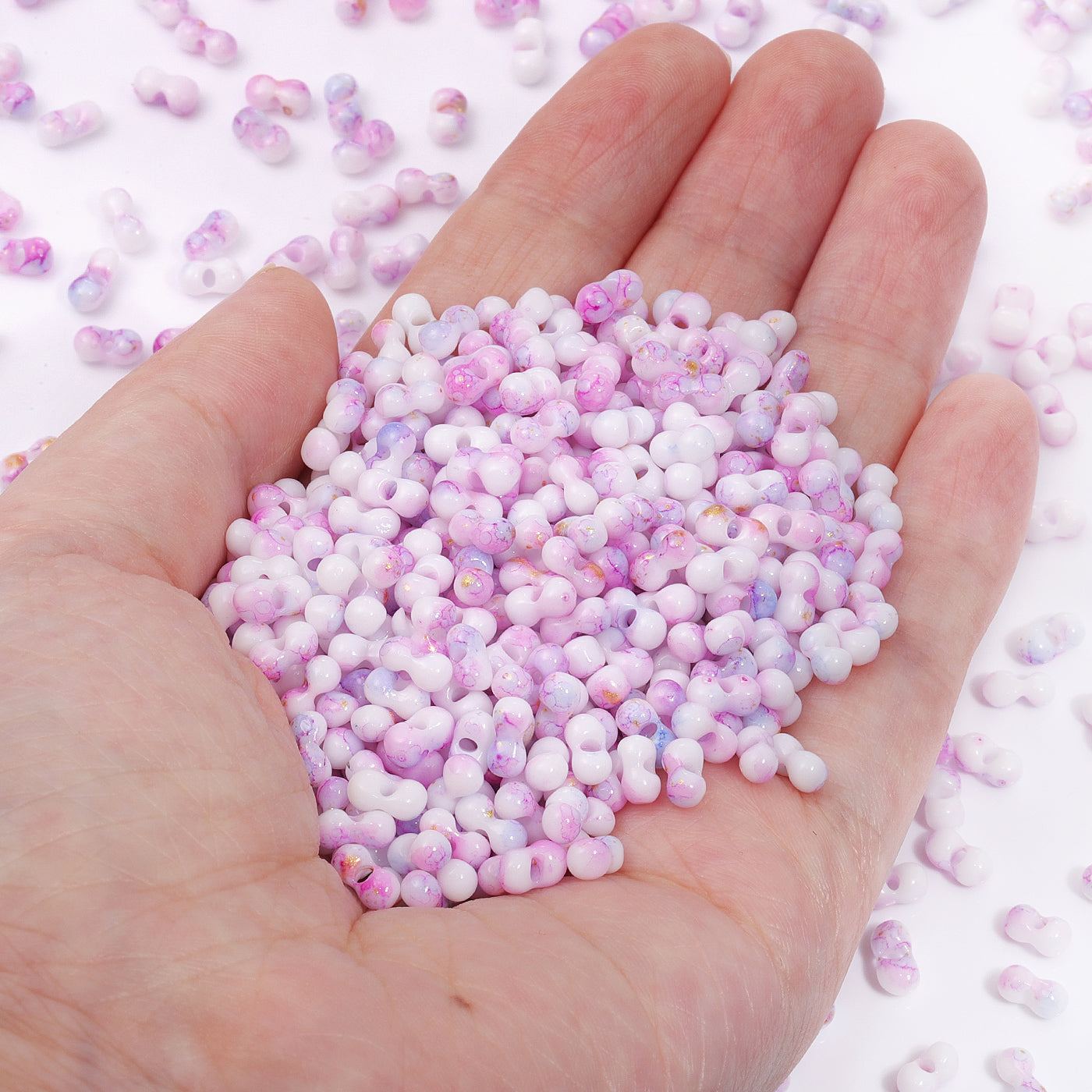 Various Colors Rainbow Effect Peanut Beads Shape Glass Seed Beads In Bulk Package