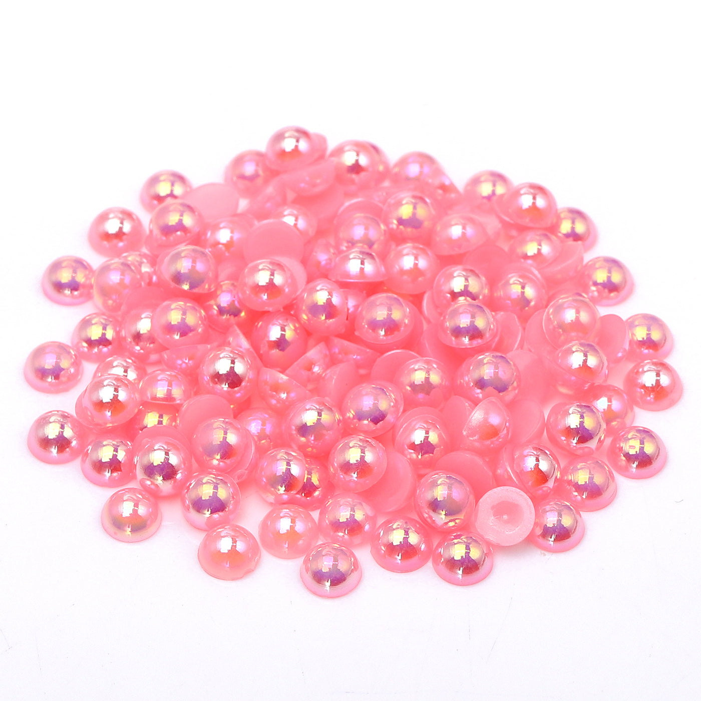 Dark Pink AB Resin Flat Back Pearls Multi Sizes