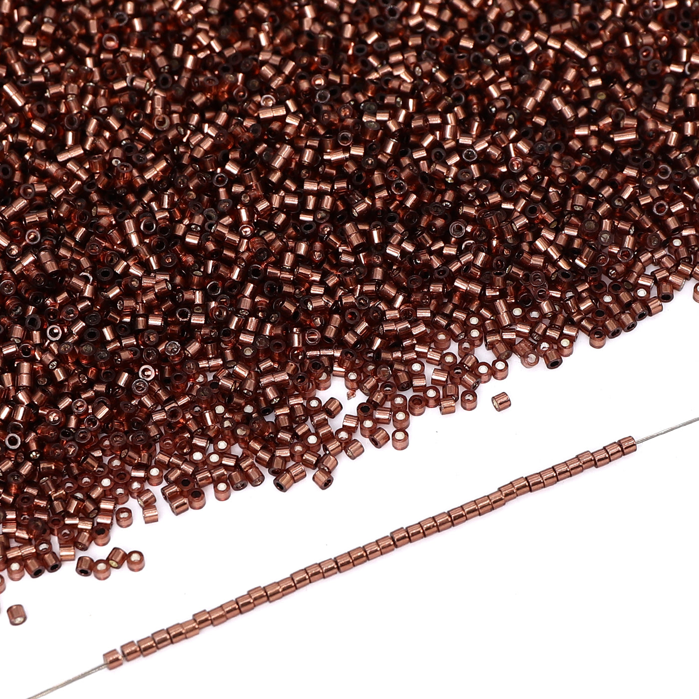 Transparent Silver-lined Brown Color Hight Quality Glass Cylinder Seed Beads 1.6 MM Size GY2011