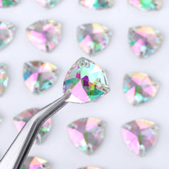 Crystal Phantom Trilliant Shape High Quality Glass Sew-on Rhinestones