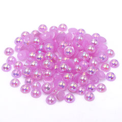 Lavender AB Resin Flat Back Pearls Multi Sizes