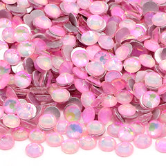 Crystal Pink Fairy Glass FlatBack Rhinestones Silver Back