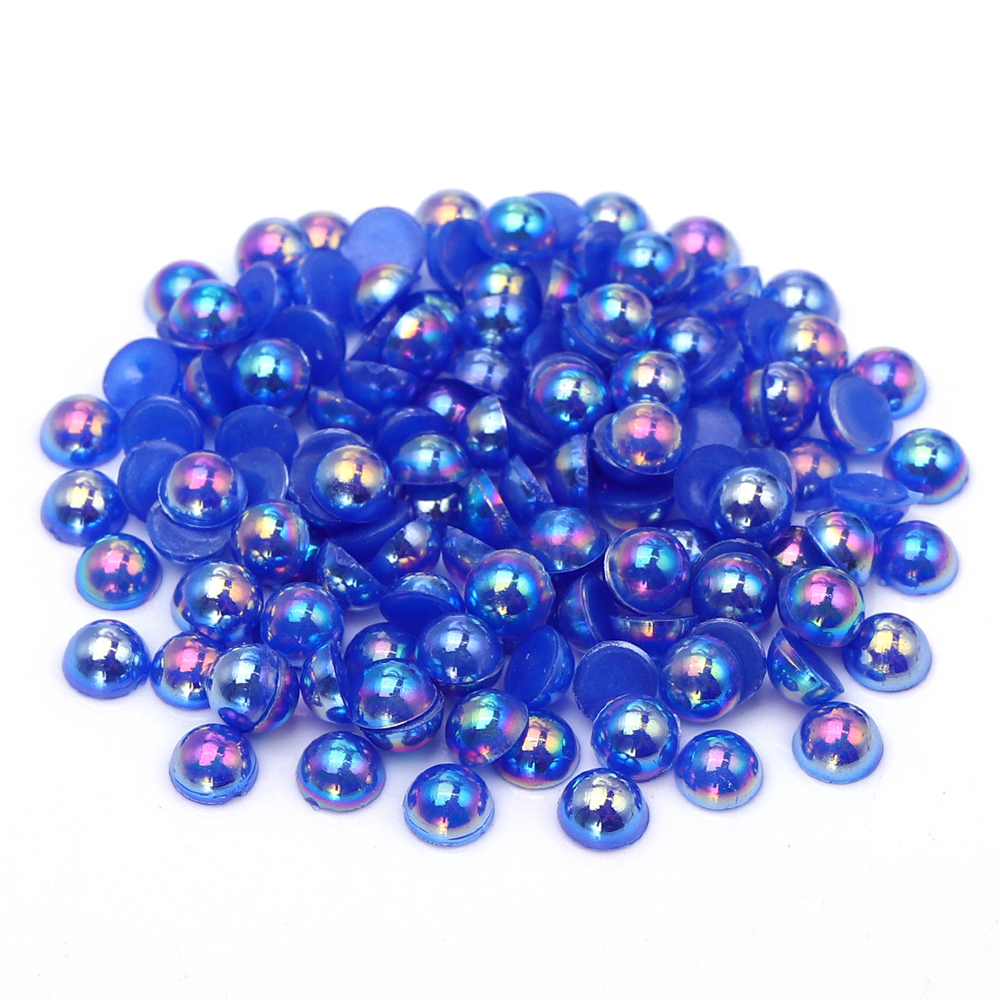 Sapphire AB Resin Flat Back Pearls Multi Sizes