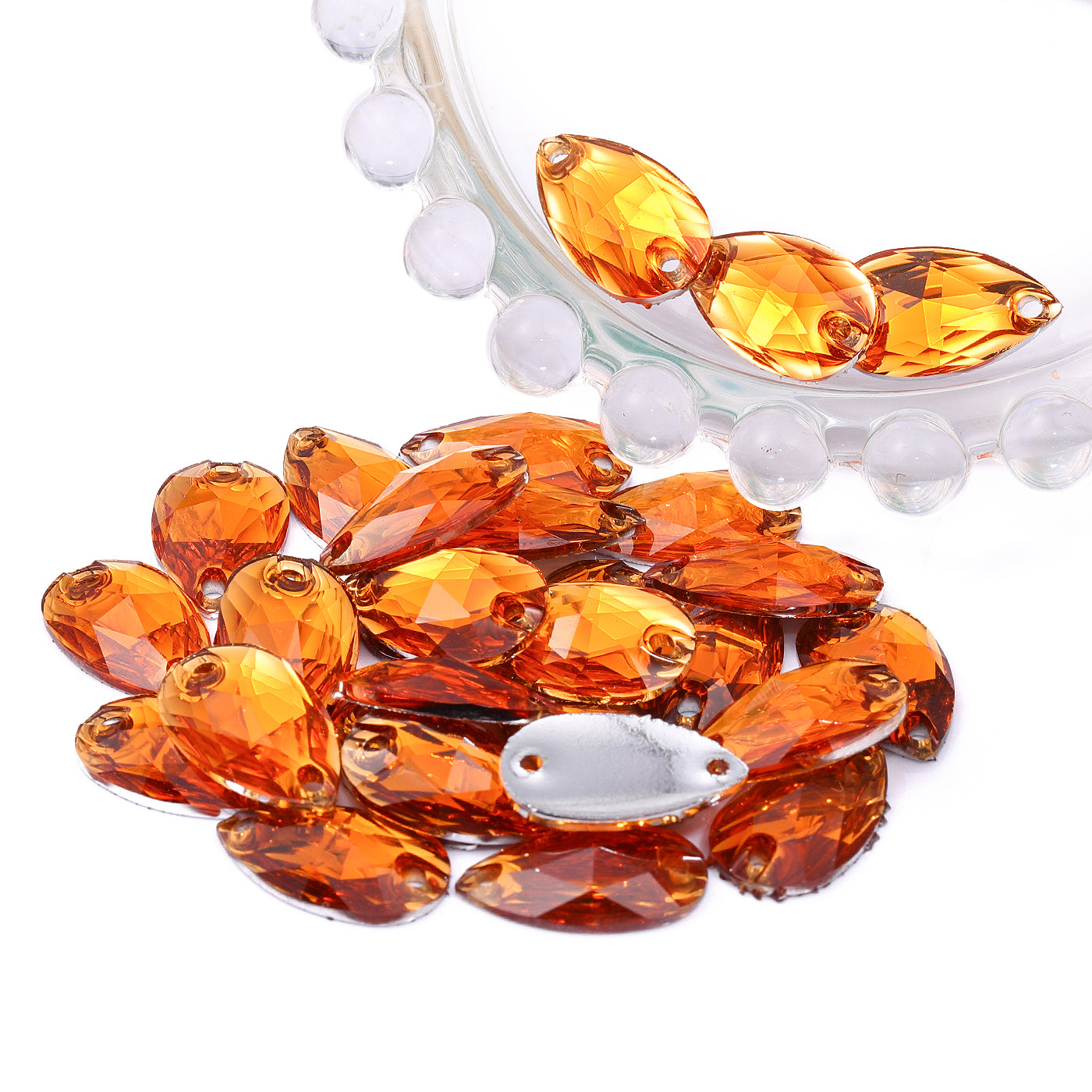 Drop Orange Resin Sew-on Rhinestones For Dance Costume