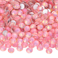 Flashing Rose Pink Glass FlatBack Rhinestones Silver Back WholesaleRhinestone