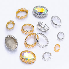 Oval Shape High-Quality Sew-on Nest Hollow Claw For Rhinestone Claw settings