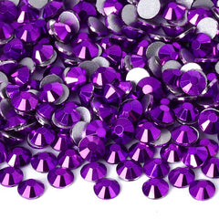 Metallic Violet Glass FlatBack Rhinestones Silver Back WholesaleRhinestone