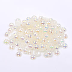 Ivory AB Resin Flat Back Pearls Multi Sizes