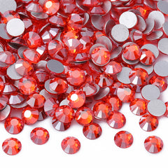 Star Orange Glass Flatback Rhinestones Srebrny tył