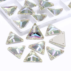 Luminous Green Triangle Shape High Quality Glass Sew-on Rhinestones WholesaleRhinestone