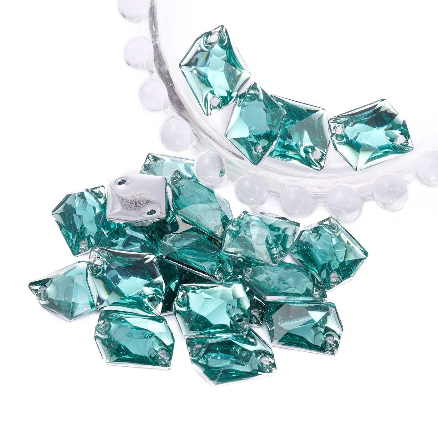 Cosmic Aquamarine Resin Sew-on Rhinestones For Dance Costume