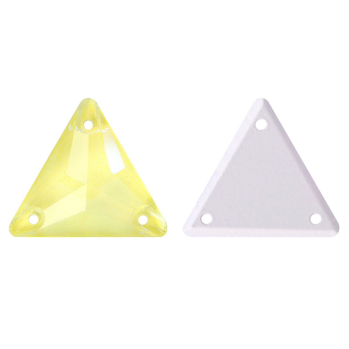 Electric Neon Light Topaz Triangle Shape High Quality Glass Sew-on Rhinestones