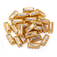 Golden Shadow Princess Baguette Shape High-Quality Glass Sew-on Nest Hollow Claw Rhinestones