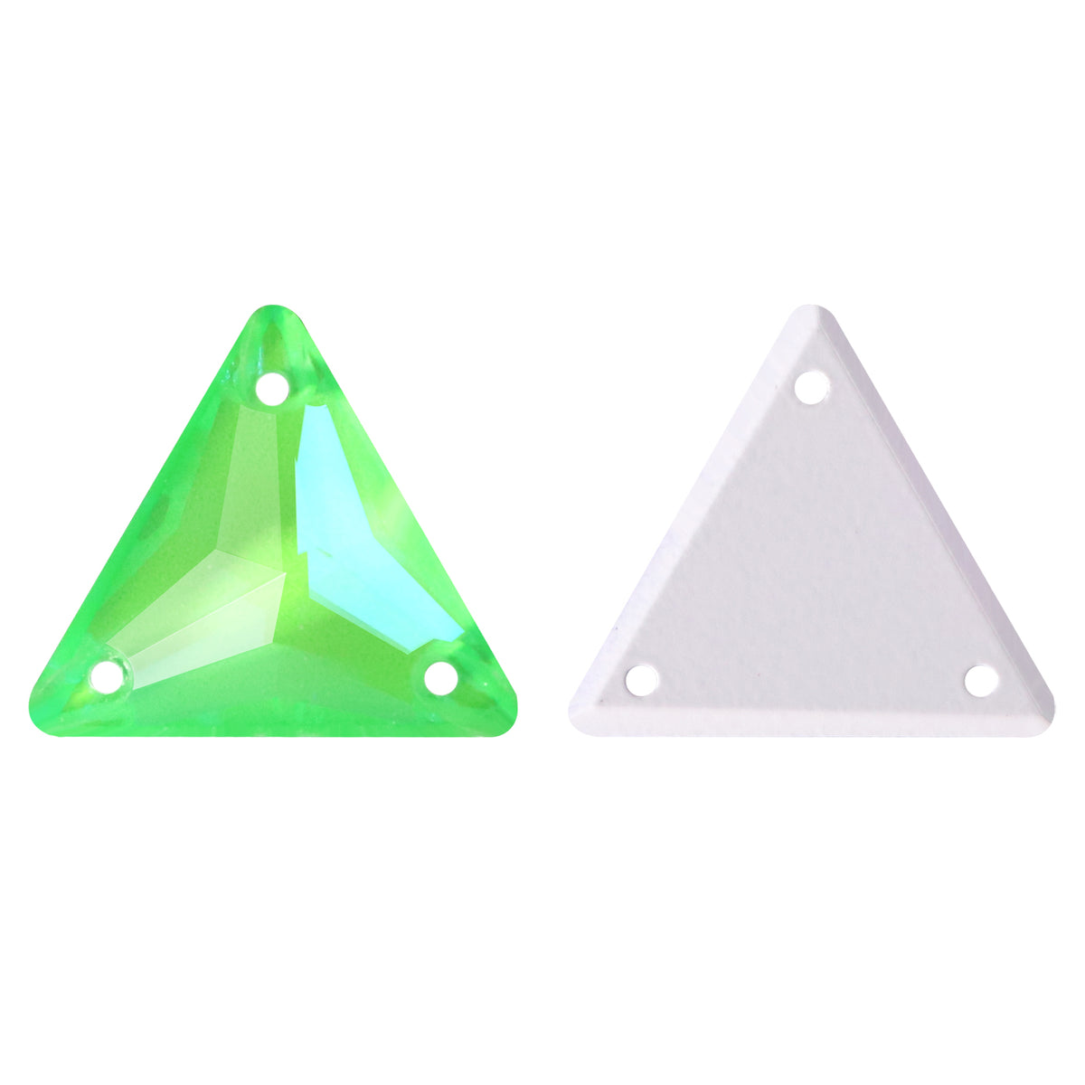 Electric Neon Peridot Triangle Shape High Quality Glass Sew-on Rhinestones