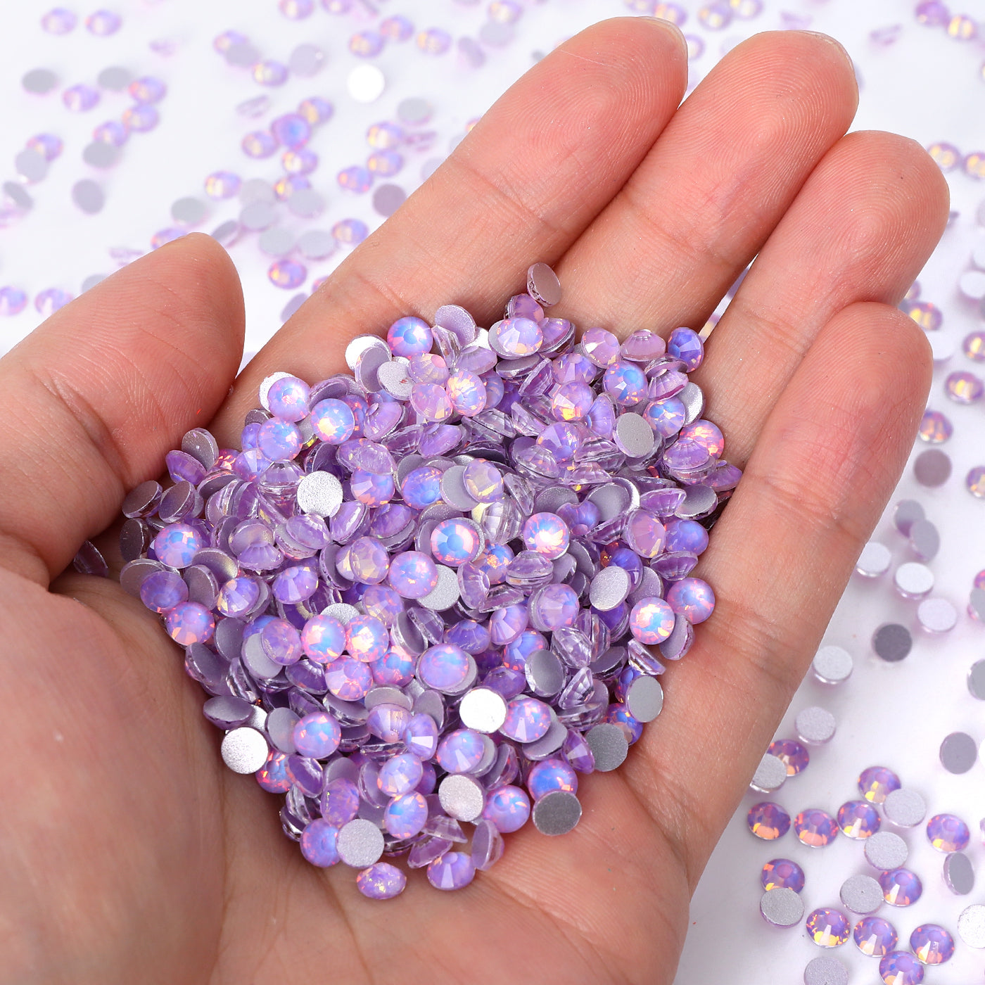 Flashing Light Violet Glass FlatBack Rhinestones Silver Back WholesaleRhinestone