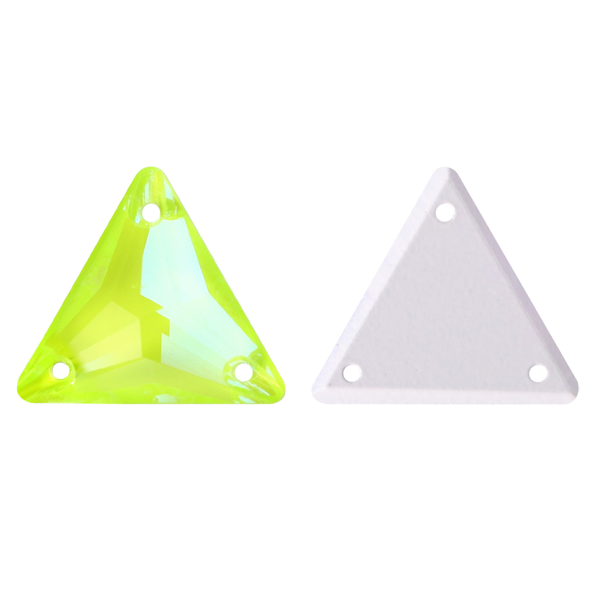 Electric Neon Jonquil Triangle Shape High Quality Glass Sew-on Rhinestones