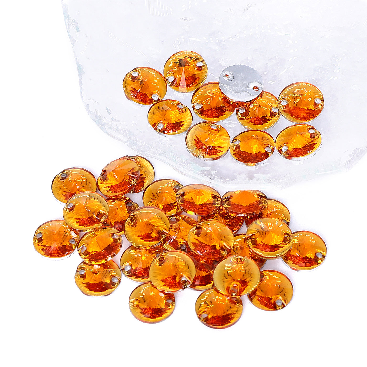 Rivoli Orange Resin Sew-on Rhinestones For Dance Costume