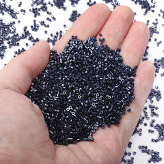 Metallic Dark Blue Luster Color Hight Quality Glass Cylinder Seed Beads 1.6 MM Size JS3003