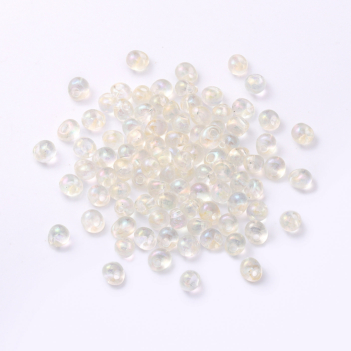 TMAB002 Transparent AB Drop Shape Glass Seed Beads