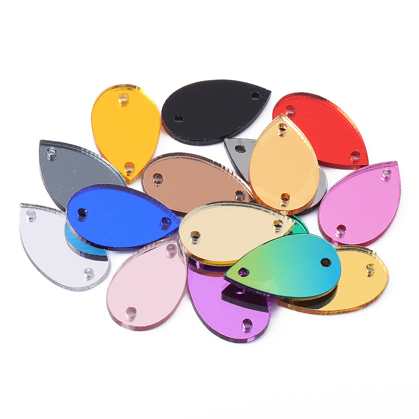 Drop Shape Multi Colours Acrylic Sew-On Mirror til dansekostume