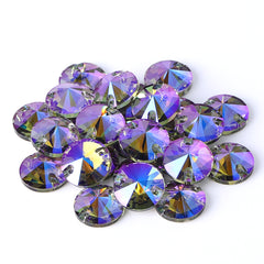 Black Diamond Shimmer Rivoli Shape High Quality Glass Sew-on Rhinestones