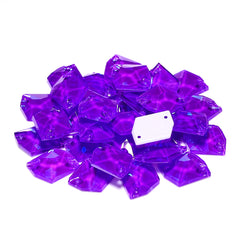 Electric Neon Violet Cosmic Shape High Quality Glass Sew-on Rhinestones