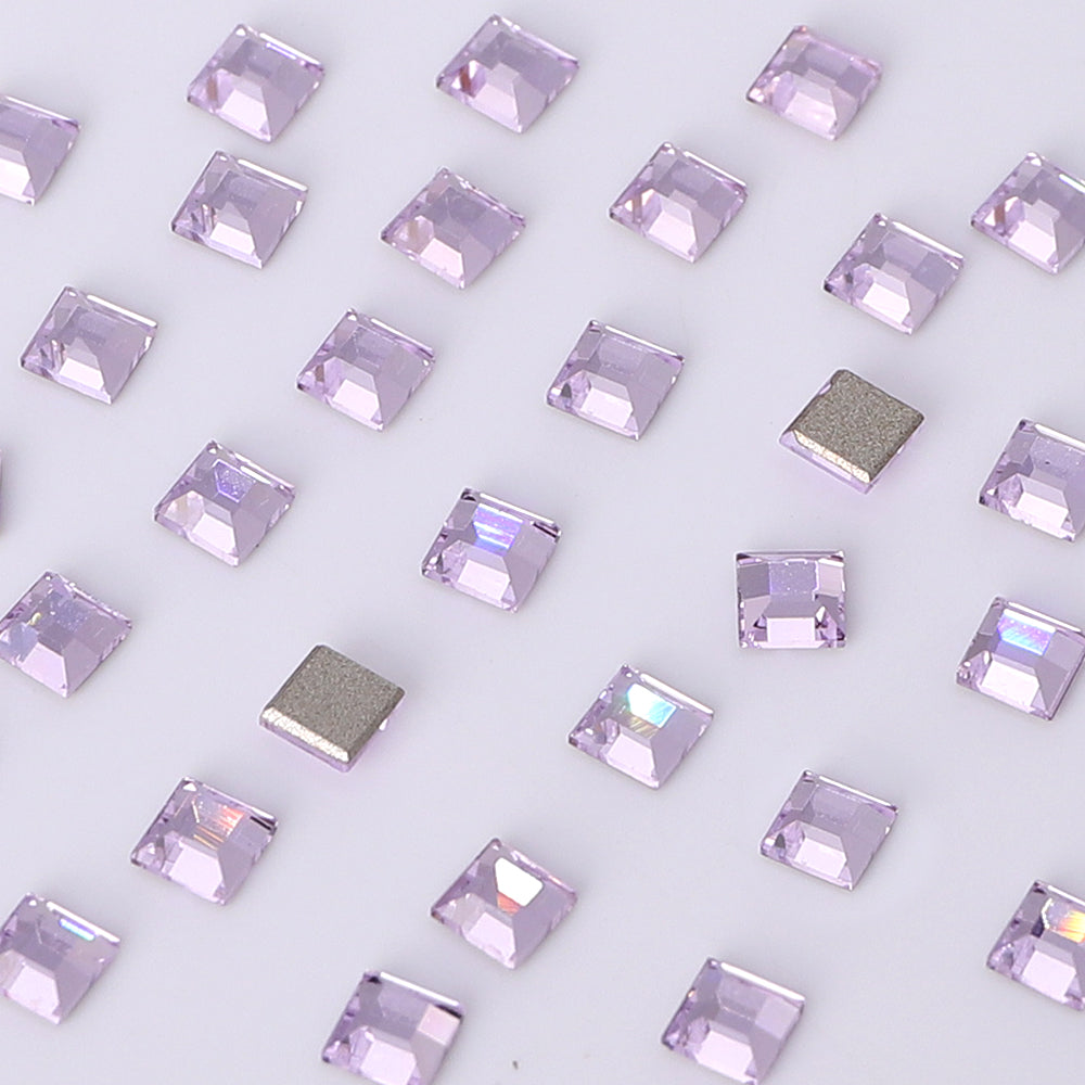 Square Shape Multi Colors Small Size Glass Beveled Flat Back Fancy Rhinestones For Nail Art