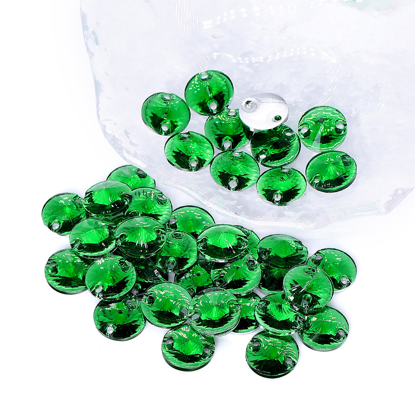 Rivoli Dark Green Resin Sew-on Rhinestones For Dance Costume