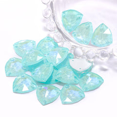 Electric Neon Light Azore Trilliant Shape High Quality Glass Sew-on Rhinestones