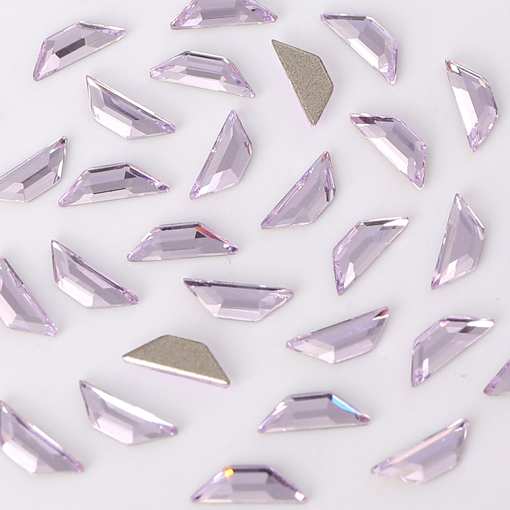 Trapeze Shape Multi Colors Small Size Glass Beveled Flat Back Fancy Rhinestones For Nail Art