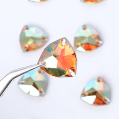 Crystal Sun Trilliant Shape High Quality Glass Sew-on Rhinestones